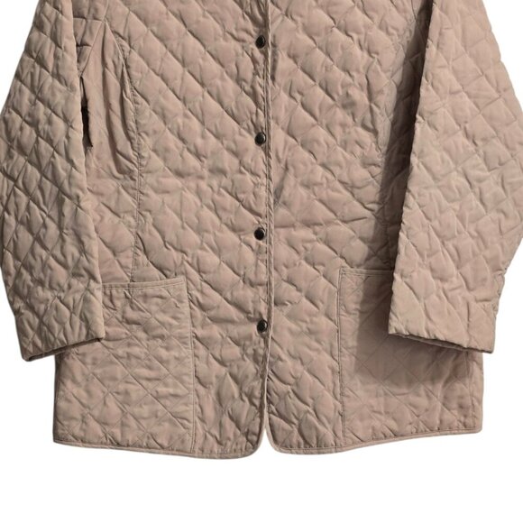 Eddie Bauer Tan Quilted Goose Down Jacket Sz XL - Picture 4 of 12